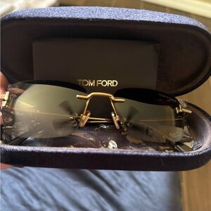 Tom Ford FT1354 Gold Rimless Gradient Brown Sunglasses – New w/ Case
